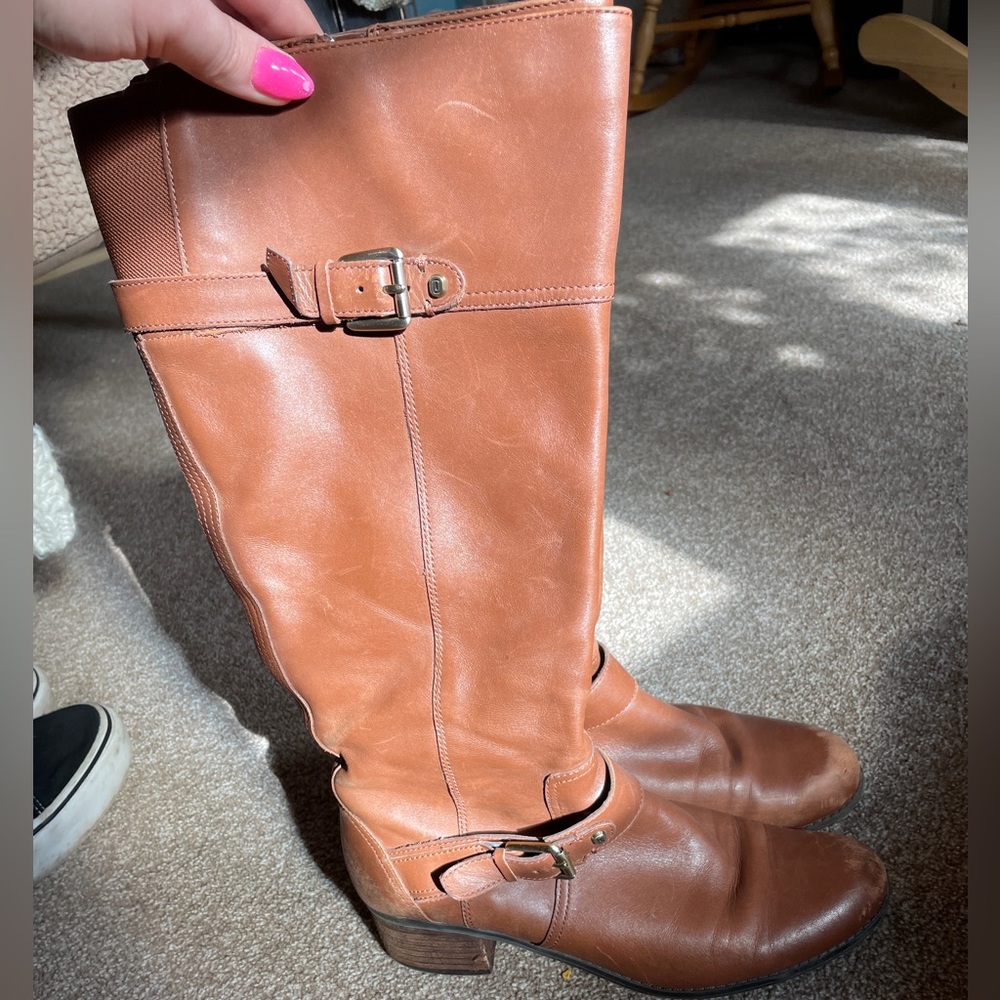 Brown riding boots